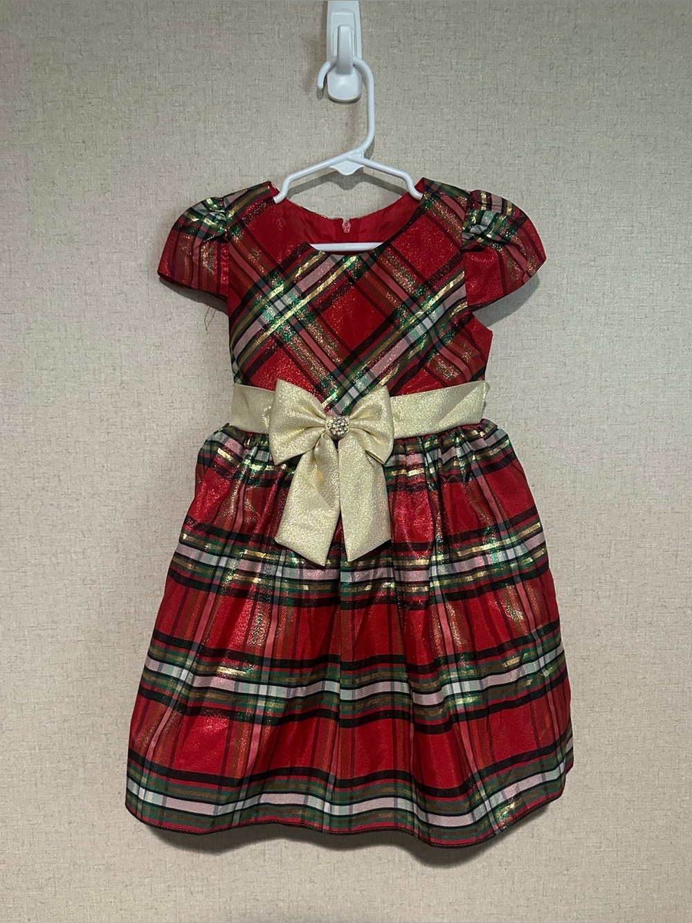 Rare Editions 3T Red Plaid Holiday Christmas Dress